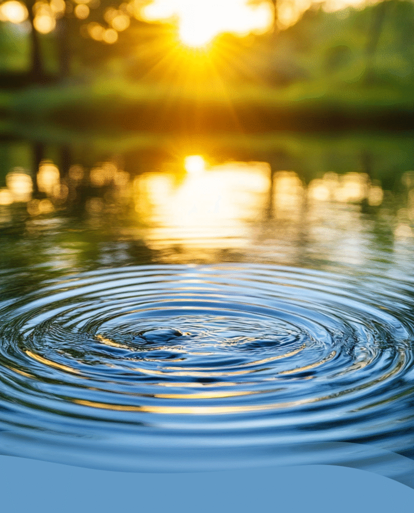 Wasserbewegung Ein kleine Welle im Teich die die Klarheit des Wassers trübt und den Verstand trübt